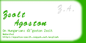 zsolt agoston business card